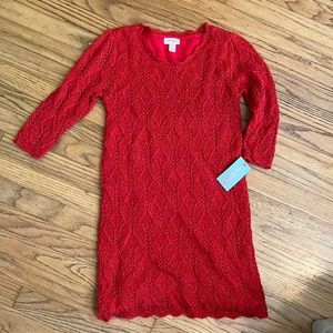 Cat and Jack Red Knitted Dress size 7 8 girls